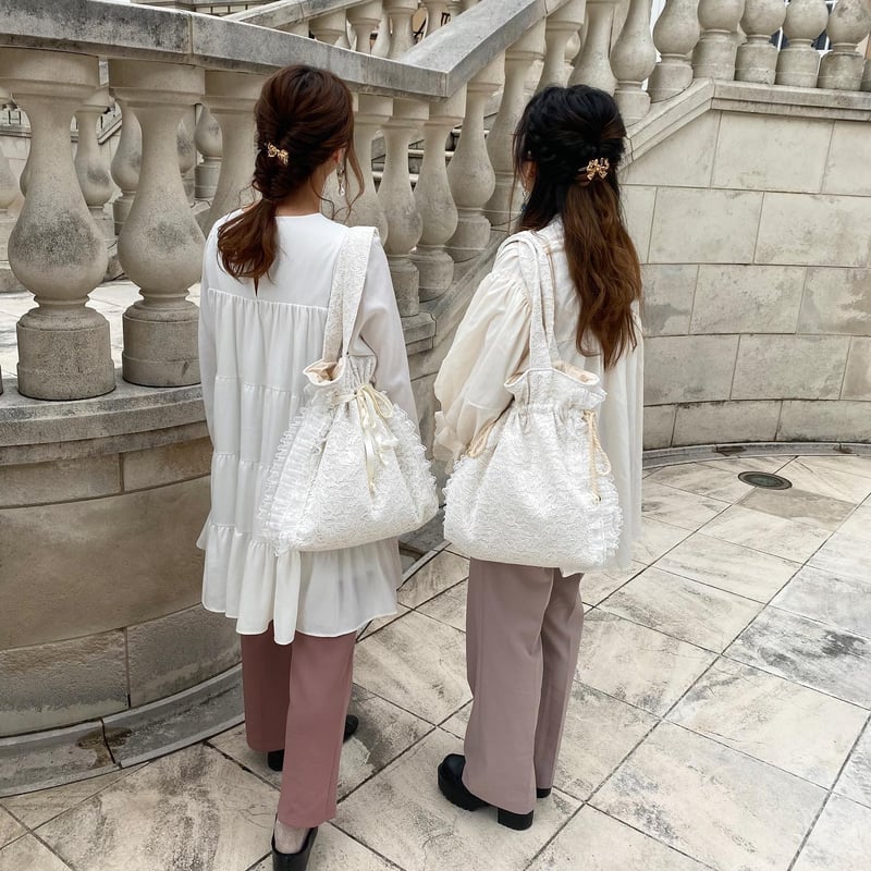 Lace drawstring tote bag | Chape.