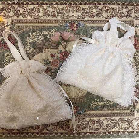 Lace drawstring bag③