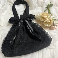 Lace drawstring tote bag
