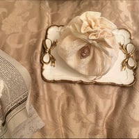 Marshmallow lace drawstring pouch(Cream)