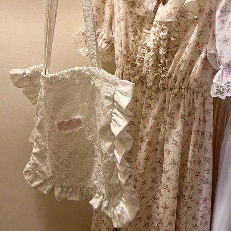 Jacquard frill tote bag