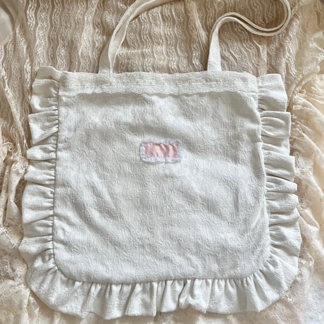 Jacquard frill tote bag