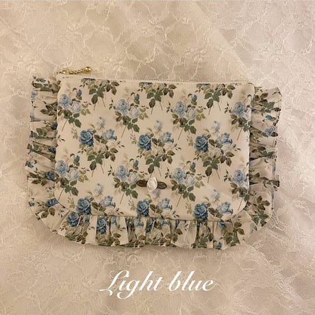 Floral frill zipper pouch