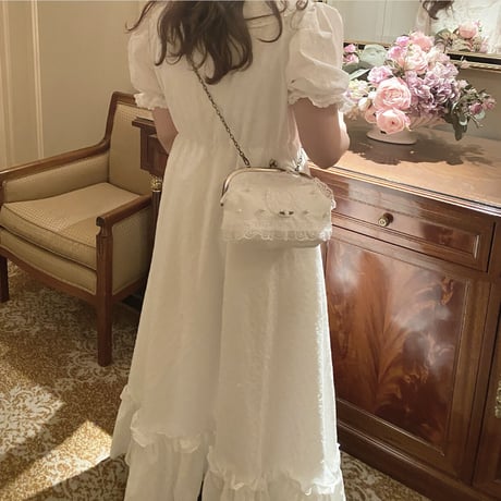 Cotton lace clasp bag