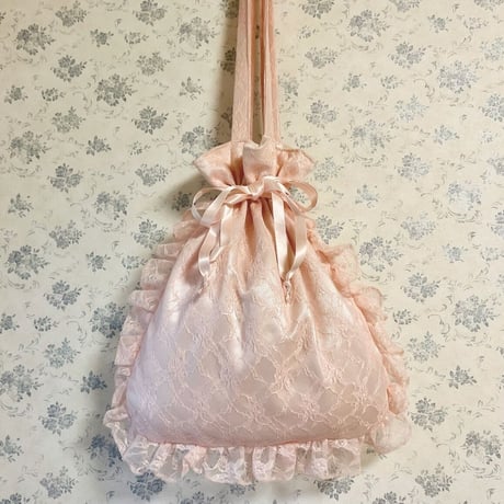 lace drawstring tote bag