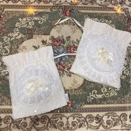 Mini lace drawstring pouch①