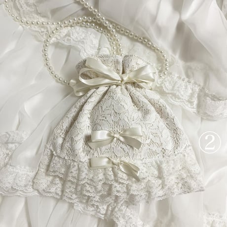 Lace drawstring shoulder bag