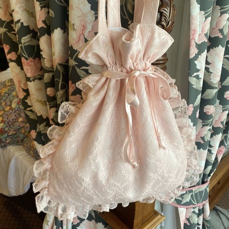 lace drawstring tote bag