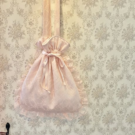 lace drawstring tote bag