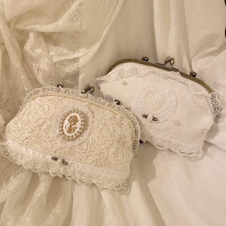 Cotton lace clasp bag