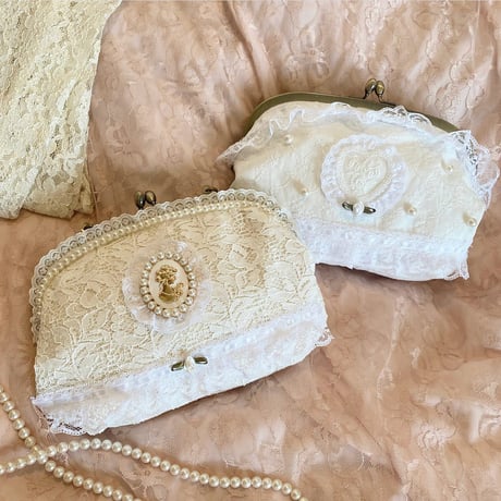 Lace cameo clasp bag
