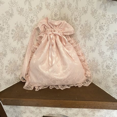 lace drawstring tote bag