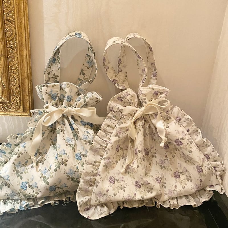 Floral frill drawstring bag | Chape.