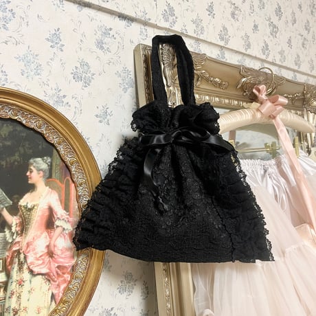 Lace drawstring bag