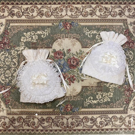 Mini lace drawstring pouch①