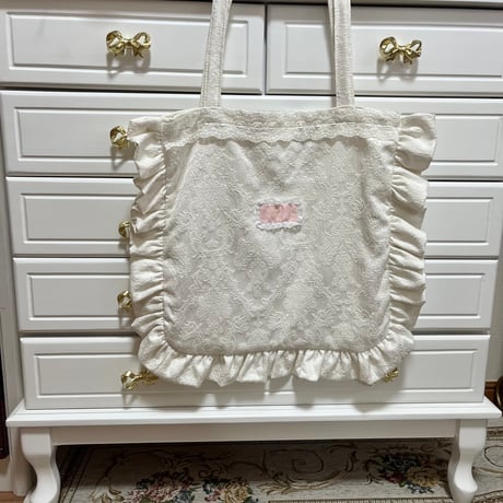 Jacquard frill tote bag