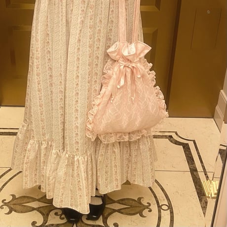 lace drawstring tote bag