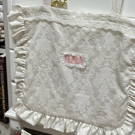 Jacquard frill tote bag