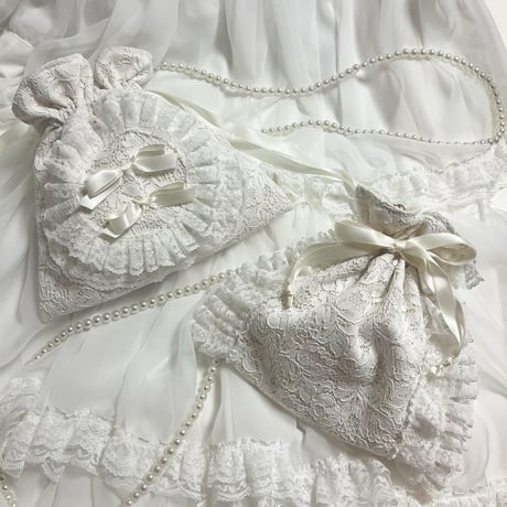 Lace drawstring shoulder bag