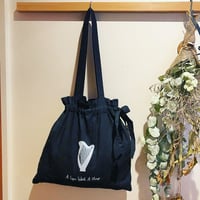 【再入荷】コットンギャザーバッグ  ブラック