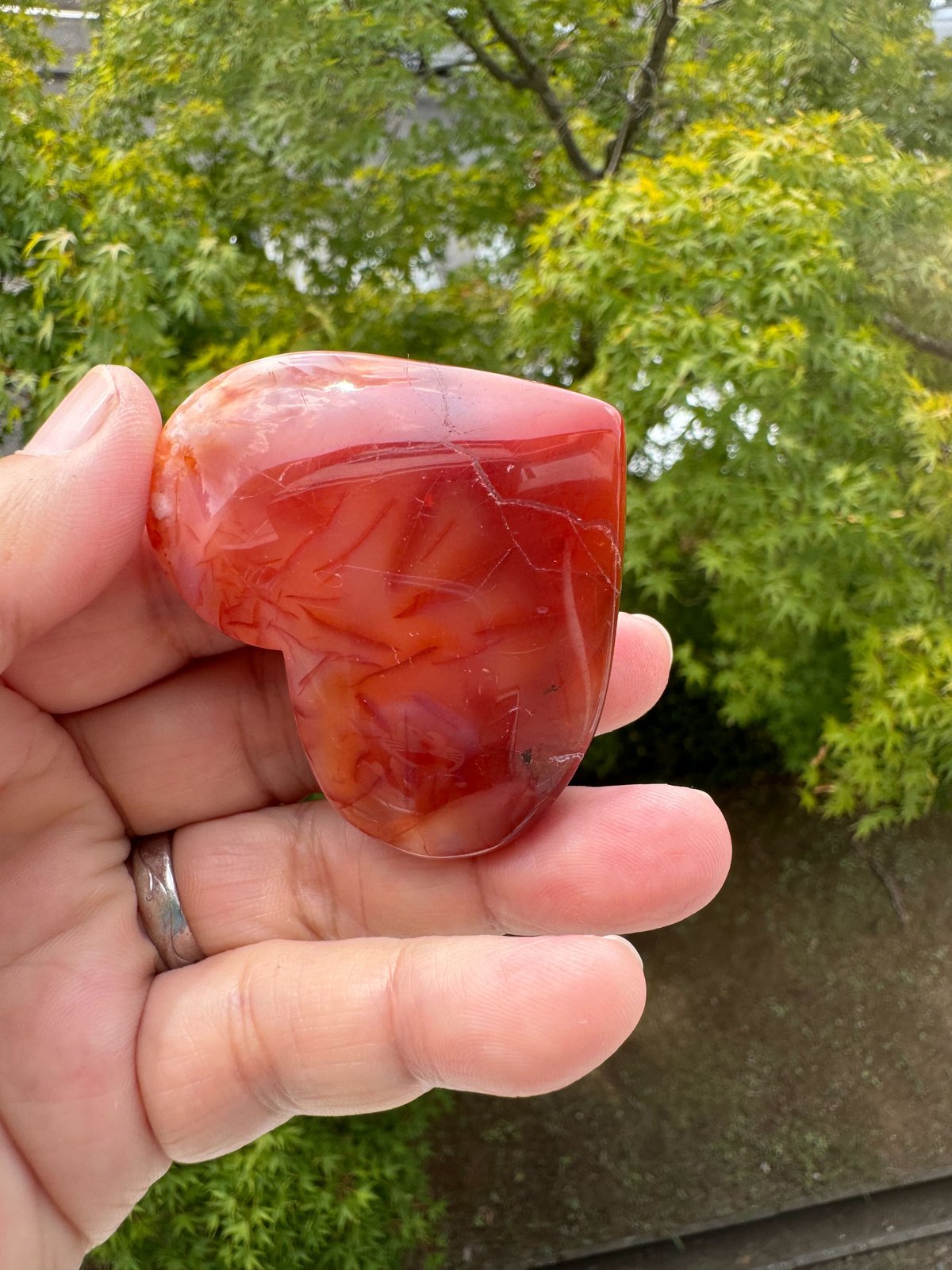 瑪瑙 桜瑪瑙 カーネリアン レア 握り石 ハート 高品質 瑪瑙 桜瑪瑙 カーネリアン レア 握り石 ハート 高品質