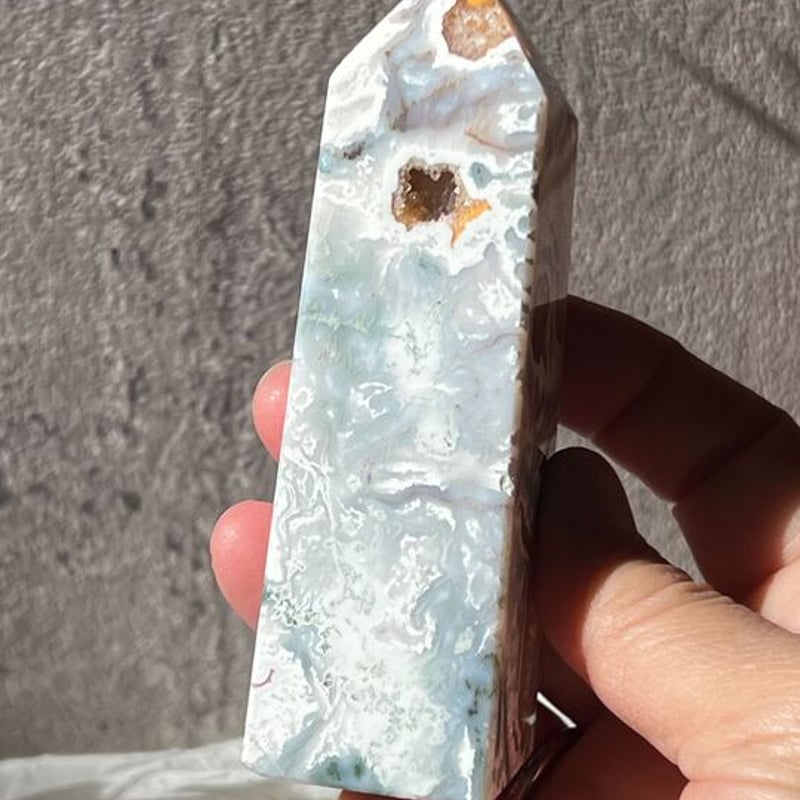 🌸🧡【夕映えに微笑む花たち：ピンクモスアゲートの優しい約束