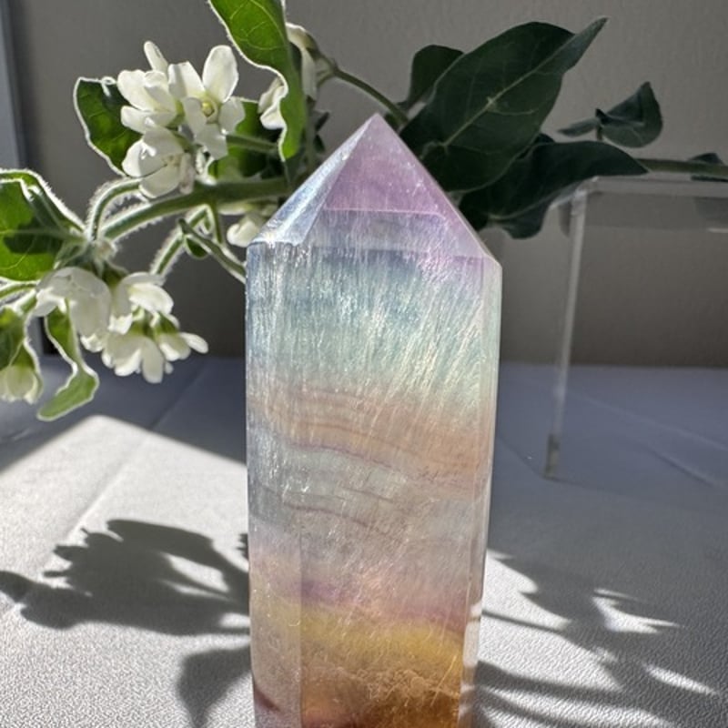 宝石質☆高波動 天然石 キャンディカラー フローライト ダイヤモンド