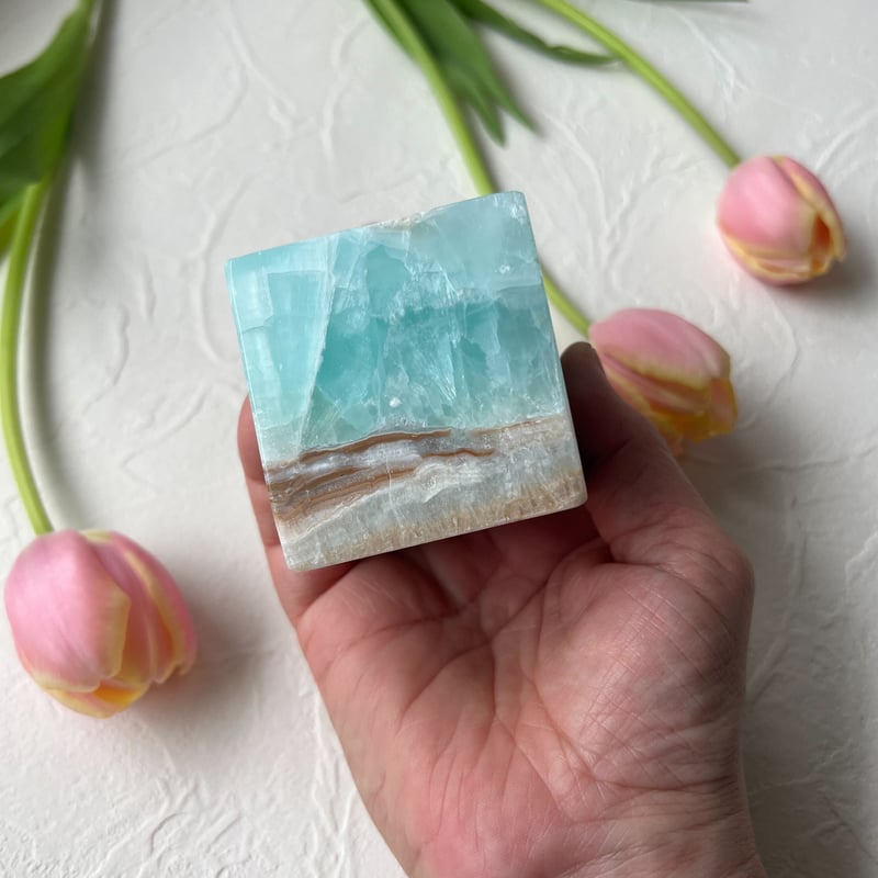 カリビアンブルーカルサイト キューブ スクエア 天然石 ヒーリング