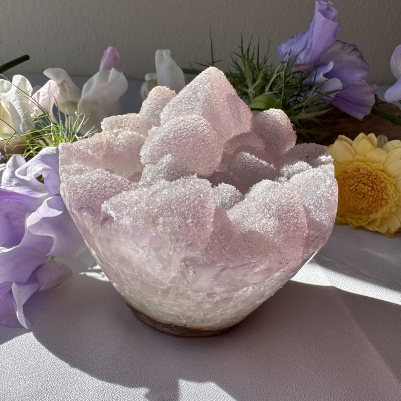 恋愛・開運・浄化】虹入り！シュガーピンクアメジスト・ファイアー共生