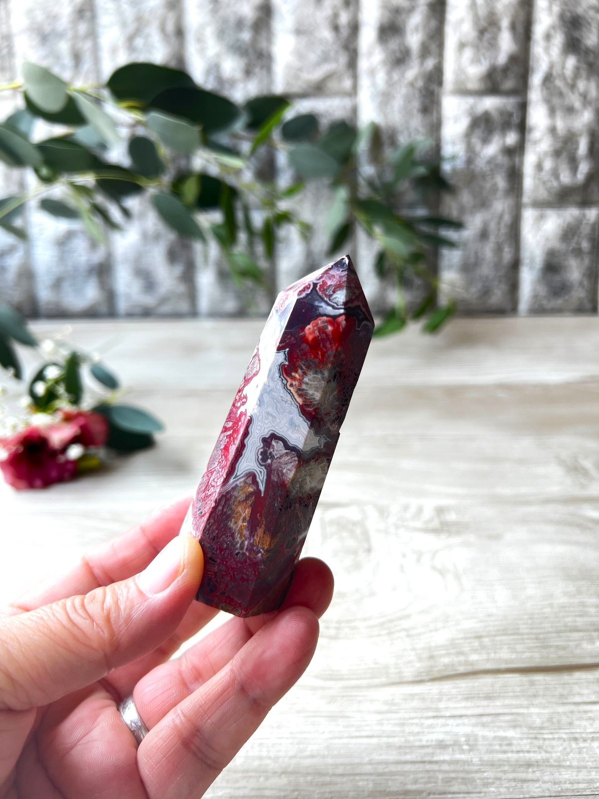 神秘的に重なり合ったメキシカンクレイジーレースアゲート | Studio Kururi