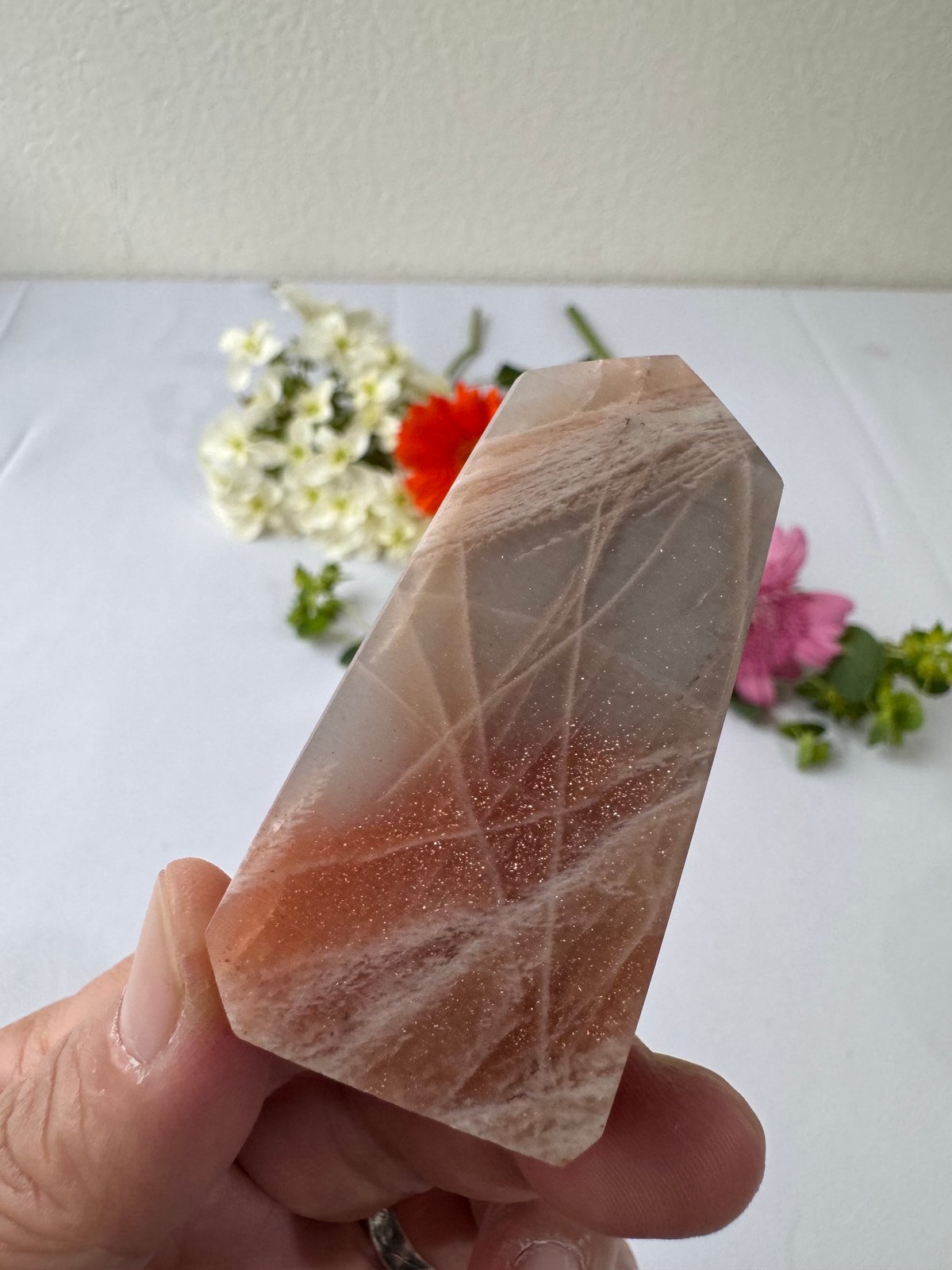 ムーンストーン♡サンストーン共生ガーネシャ 1点物 光と影が奏でる優しい