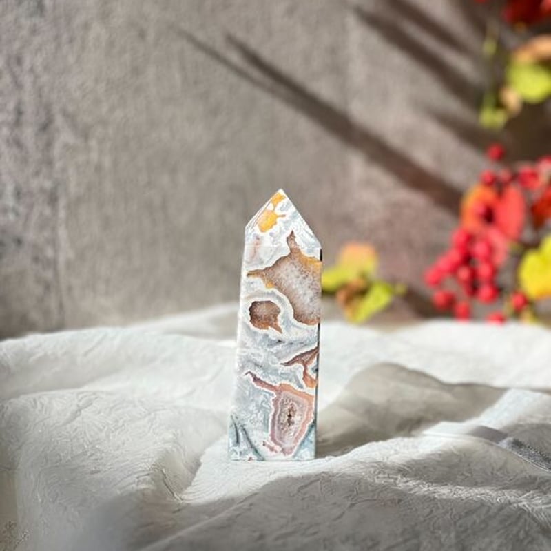 🌸🧡【夕映えに微笑む花たち：ピンクモスアゲートの優しい約束