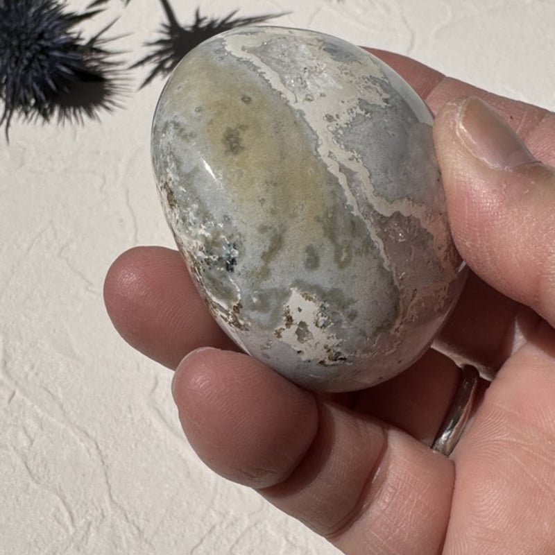 虹入　オーシャンジャスパー　台座付　仕事向上 虹入 オーシャンジャスパー 台座付 仕事向上 🌊✨「心に光が差し込む