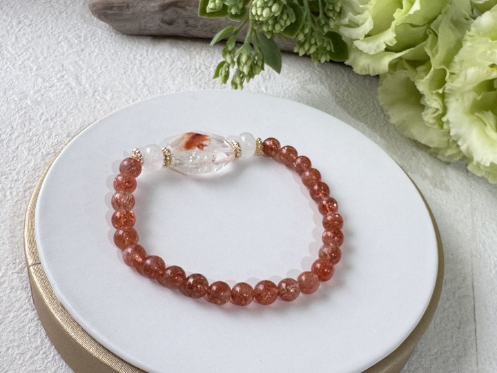 ❤️‍🔥《やさしく灯る炎──ファイヤークォーツ×ミルキー水晶×サン