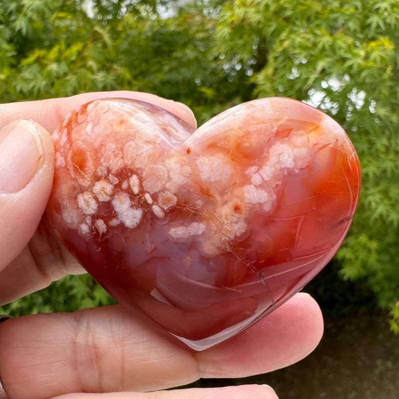 Ruby様　高品質　カーネリアン　桜瑪瑙　ハート　パーム　セット　握り石 エールを送る石カーネリアン＆桜瑪瑙 前に進むあなたへ | Studio