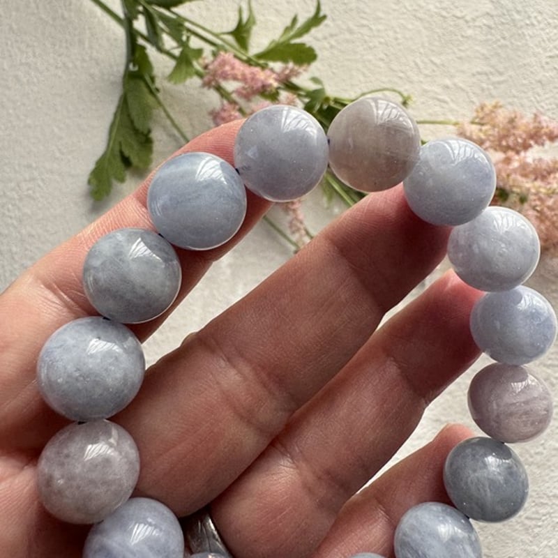 ブルーローズクォーツ☆ ☆高品質☆【ブレスレット】ブルーローズクォーツ (3A) (マダガスカル