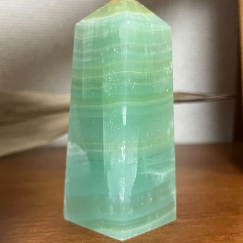 ピスタチオ　カルサイト　タワー　原石 ピスタチオカルサイト タワー72◇Pistachio Calcite◇天然石