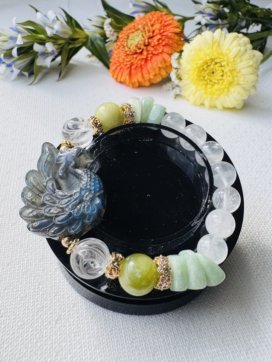 鳳凰 手彫り ラブラドライト 天然石 パワーストーン 石 置物 インテリア 鳳凰 手彫り ラブラドライト 天然石 パワーストーン 石 置物