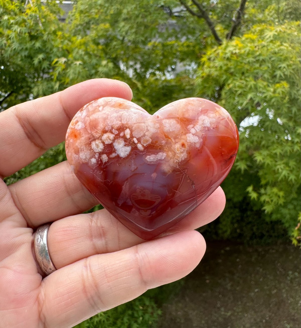 桜瑪瑙 カーネリアン 共生 スフィア 天然石 天然石 カーネリアン 桜瑪瑙スフィア 丸玉 ⭐️1392 - メルカリ