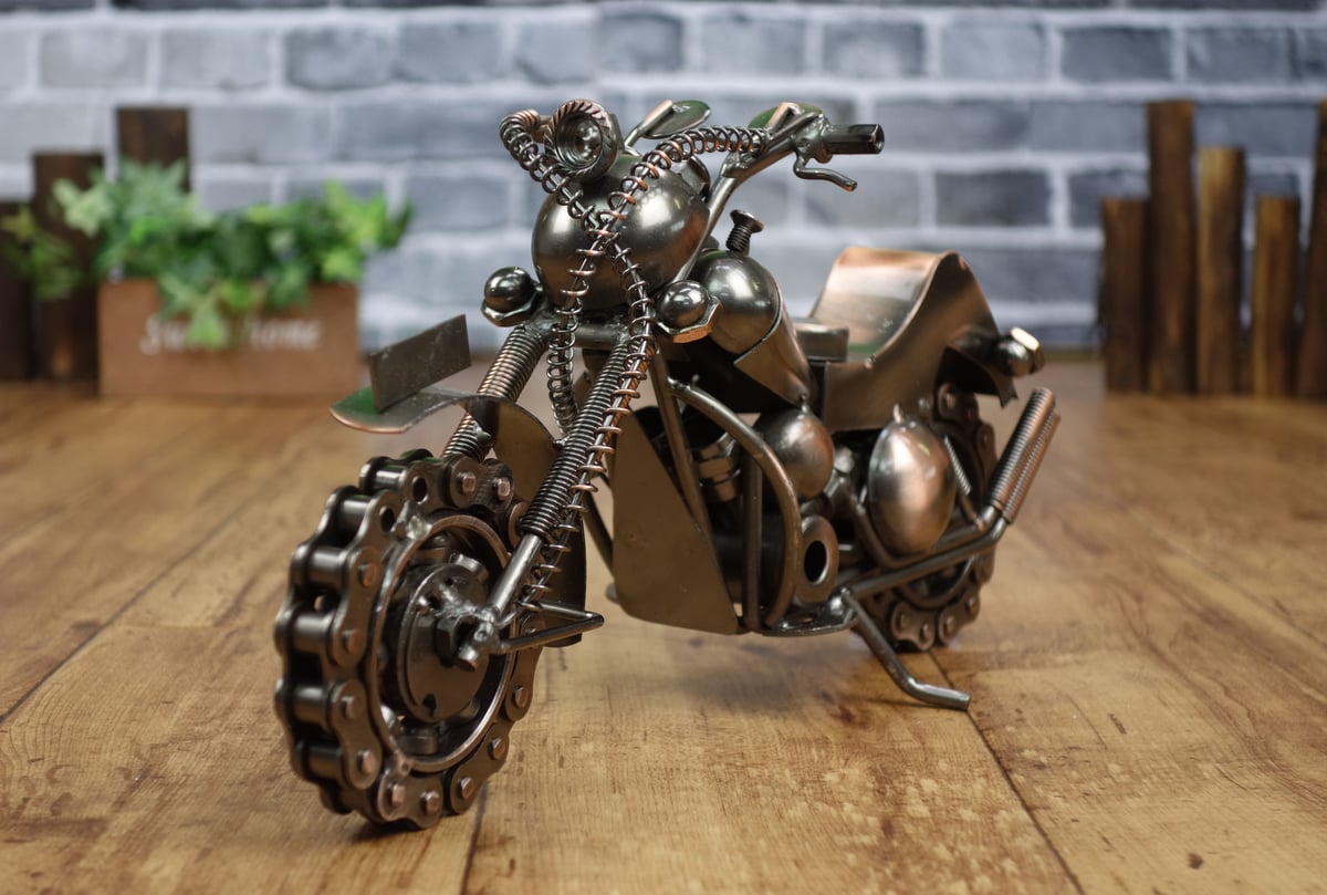 ハンドメイド メタルクラフト アメリカンバイク フィギュア L03