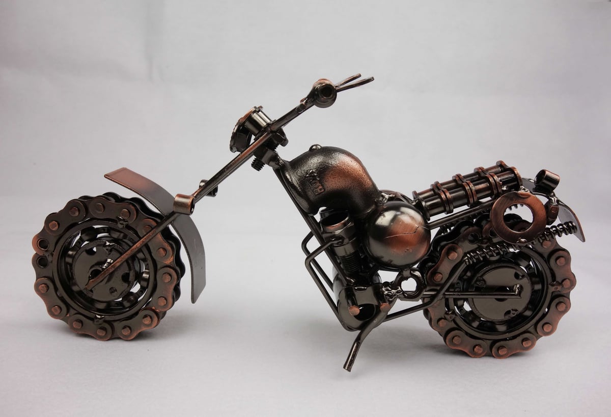 ハンドメイド メタルクラフト アメリカンバイク フィギュア L01