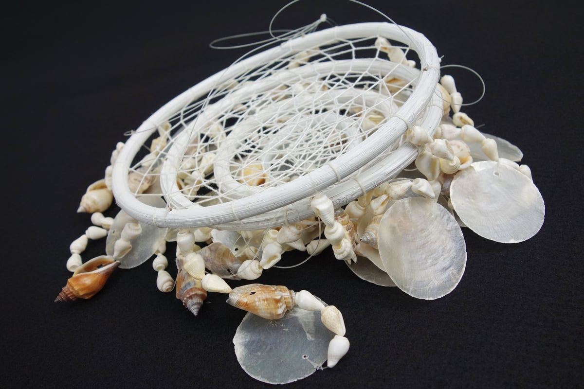 ドリームキャッチャー カピスシェル 白 | Asian Taste