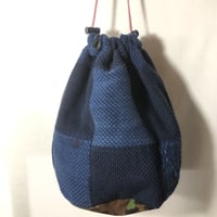 刺し子　リメイク巾着