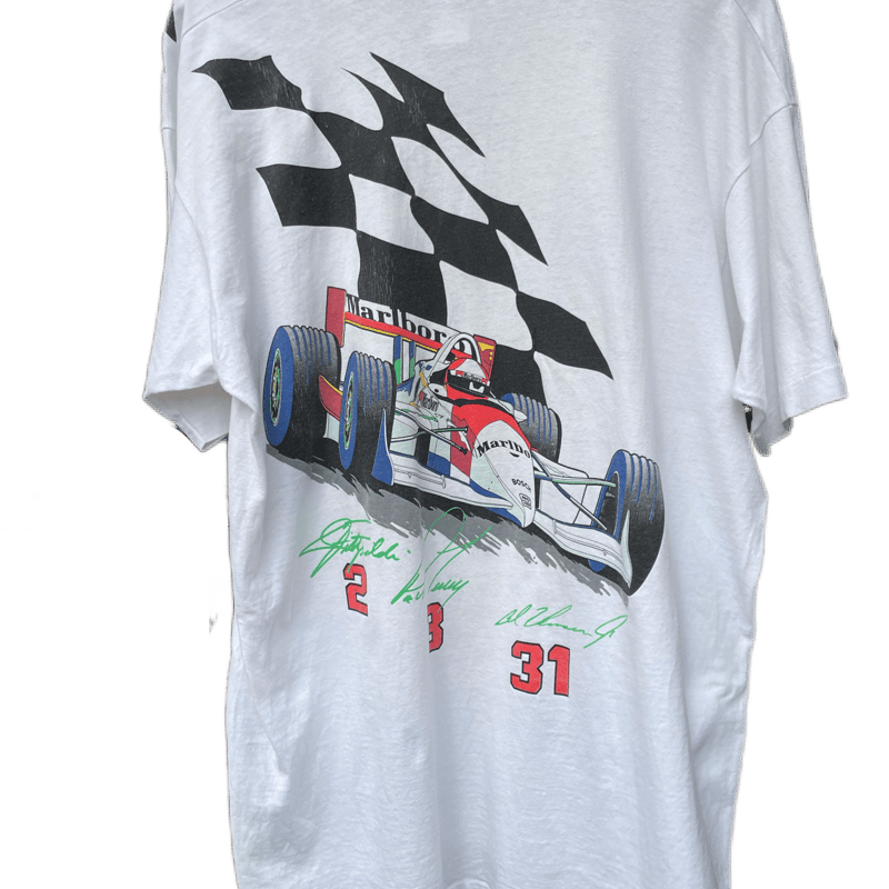 90年代 Marlboro Racing XL Tシャツ MARLBORO RACING '90 HEAVYWEIGHT WHITE T-SHIRT – AOCTW