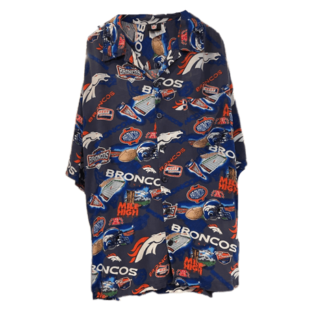 NFL BRONCOS 総柄開襟半袖シャツ