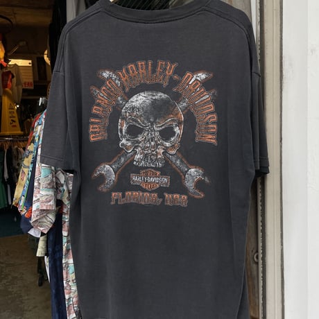 HARLEY-DAVIDSON スカルTシャツ　黒　©️2014