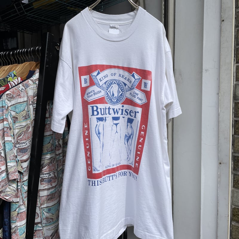 希少 Buttweiser Tシャツ XL バドワイザー パロディ 白 山田蓮 【公式 