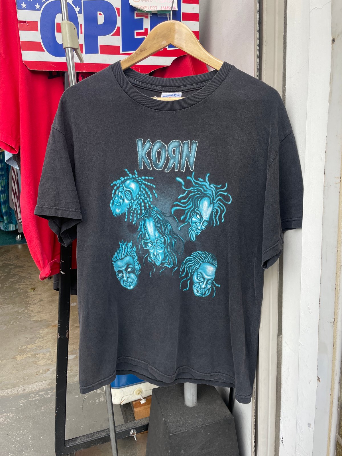 Korn グラフィックTシャツ オリーブグリーン　00s Korn グラフィックTシャツ オリーブグリーン 00s Korn