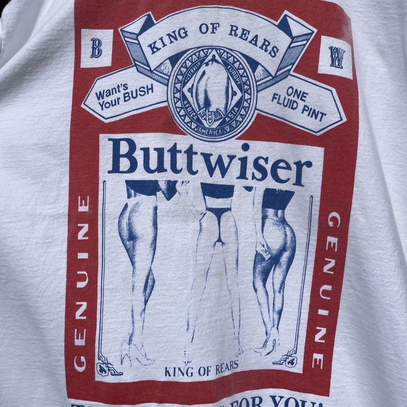 90's Buttwiser パロディTシャツ | usedselect JAMRUE 90's Buttwiser パロディTシャツ | usedselect JAMRUE