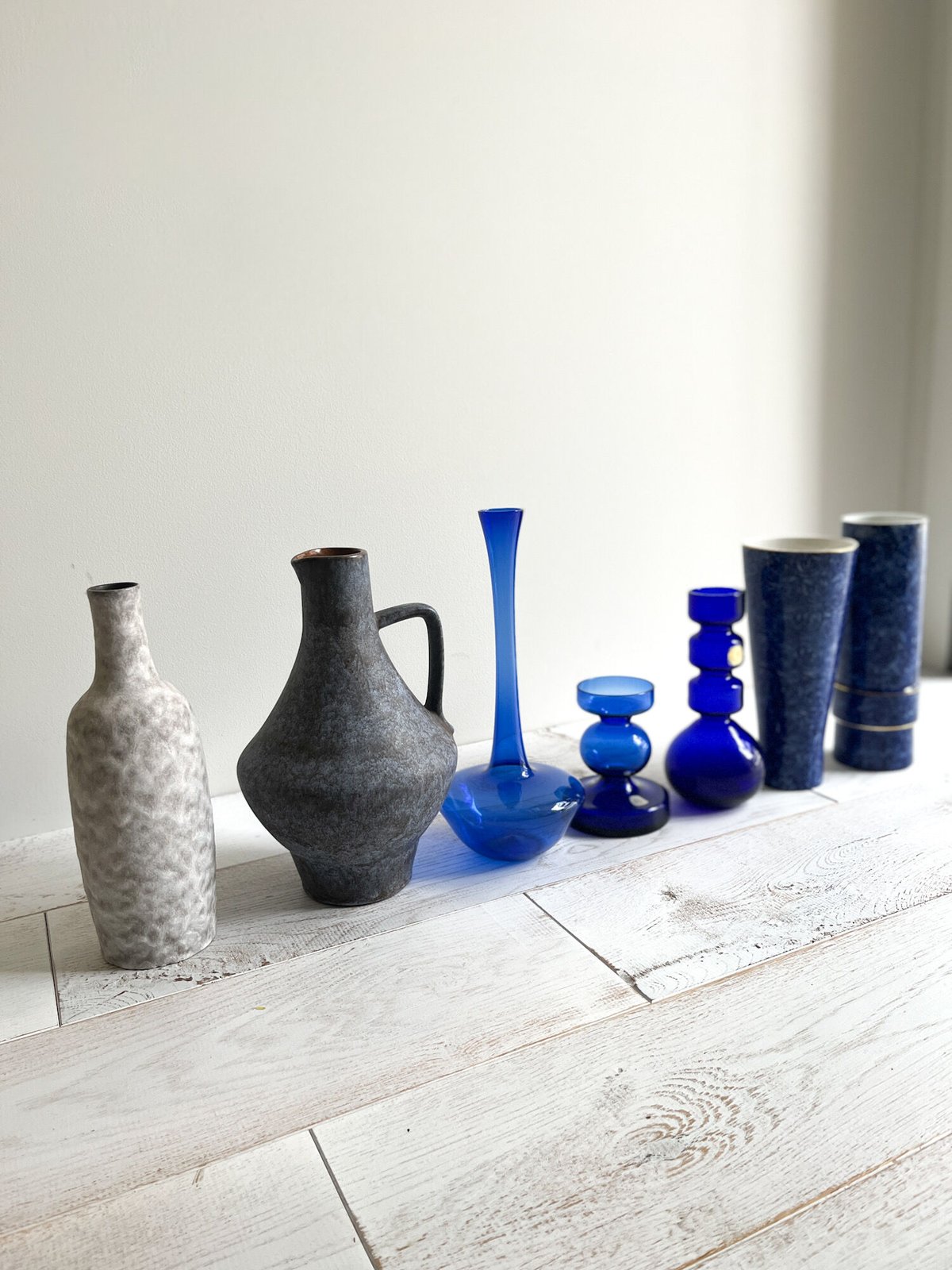 アルンシュタットクリスタル　切子花瓶　ドイツ製　コバルトブルー アルンシュタットクリスタル 切子花瓶 ドイツ製 コバルトブルー